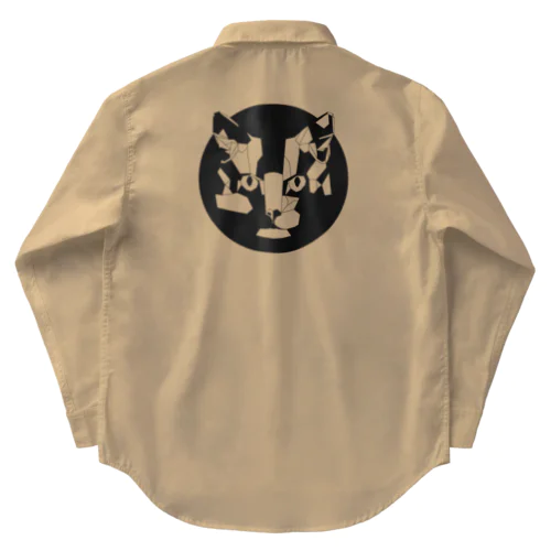 ジオメトリック猫 Work Shirt