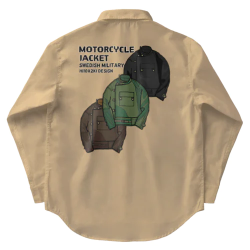 motorcycle jacket swedish military Work Shirt