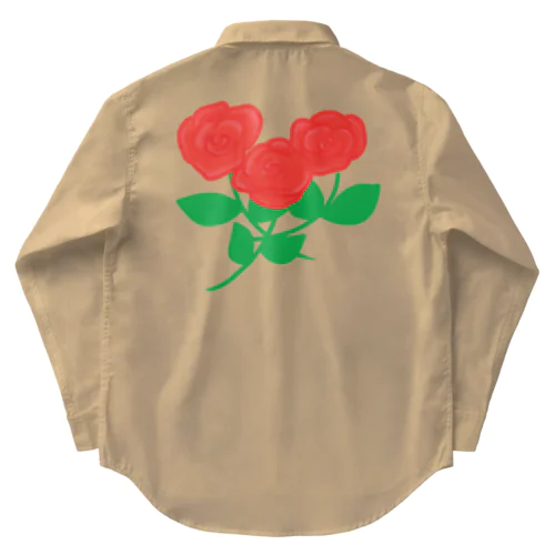 深紅の薔薇① Work Shirt