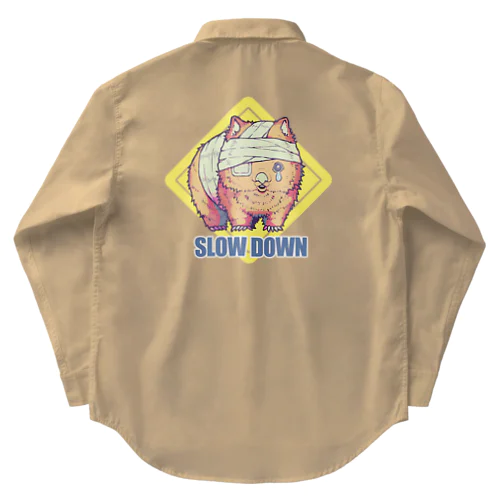 SLOW DOWN イエロー ワークシャツ