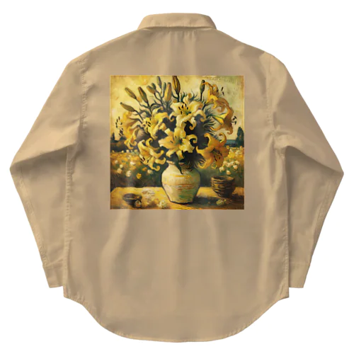 ゴッホ風「ユリ」 Lily Van Gogh style01 ワークシャツ