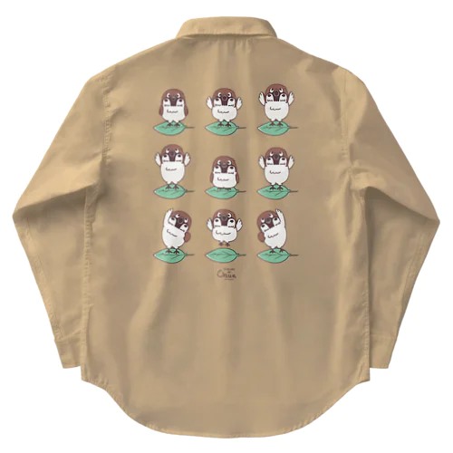 スズメがちゅん　体操ちゅん Work Shirt