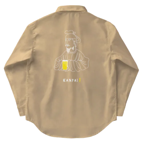 偉人 × BEER（聖徳太子）白線画 Work Shirt