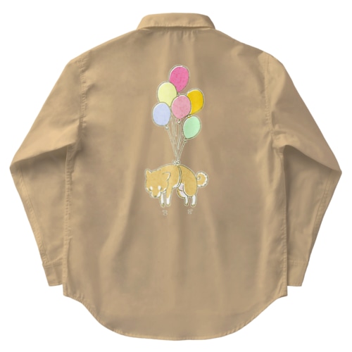 風船柴犬（赤柴） Work Shirt