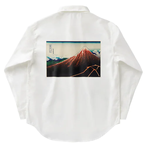 葛飾北斎_冨嶽三十六景　山下白雨 Work Shirt