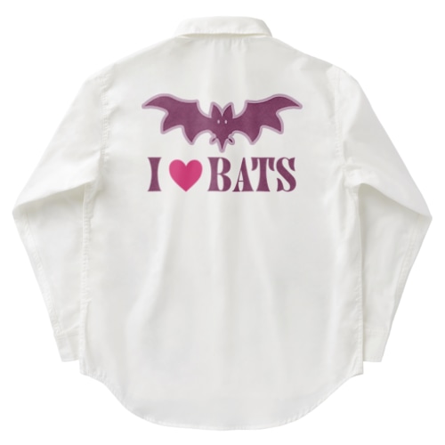 [背面] I love bats Work Shirt