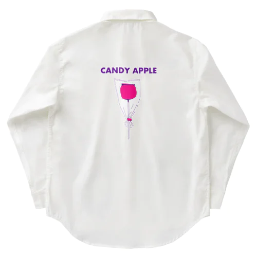 祭りデザイン「りんご飴」 ワークシャツ