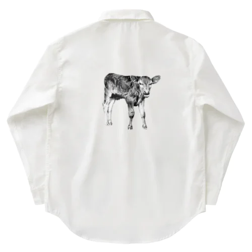 Happy cows♪ モノクロphoto ver. Work Shirt