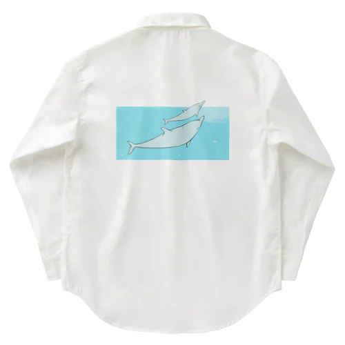 イルカの親子 Work Shirt