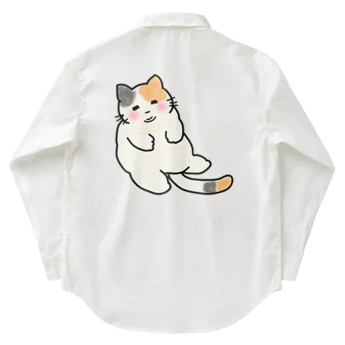 もちもちほっぺのねこ Work Shirt