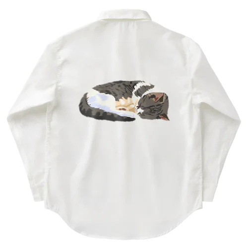 丸まる猫 Work Shirt