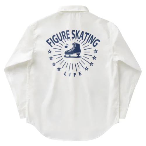 フィギュアスケート・星・figure skating・グッズ・デザイン・フィギアスケート・#Tシャツ・ステップ・スピン・ジャンプ・スケート靴イラスト・技・男子・女子・かっこいい・かわいい・アイスダンス Work Shirt