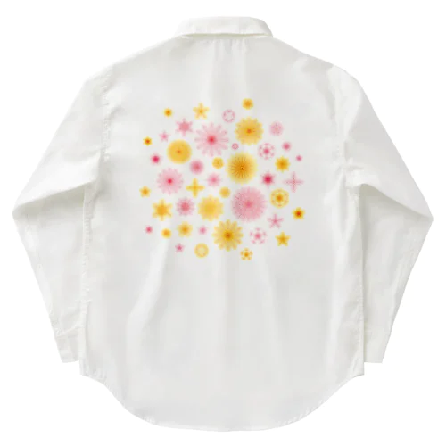 華やかな色合いの花柄 Work Shirt