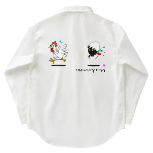 『Hungry egg』シリーズ・「逃げろ‼︎」 ワークシャツ