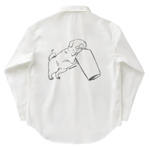 ゴミ箱あさりパグ Work Shirt