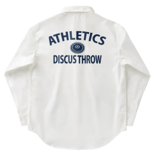 円盤投げ・陸上競技・えんばんなげ・グッズ・Tシャツ・Discus Throw・飛距離・男子・女子・かっこいい・かわいい・アスリート・選手・有力・確実・候補・部活・有望・応援・精神力・集中力・メダル Work Shirt