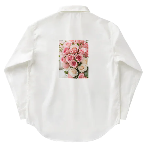 Pink Rose Bouquet Work Shirt