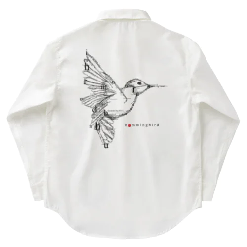 フォントイラストレーション『hummingbird（ハミングバード・ハチドリ）』 Work Shirt