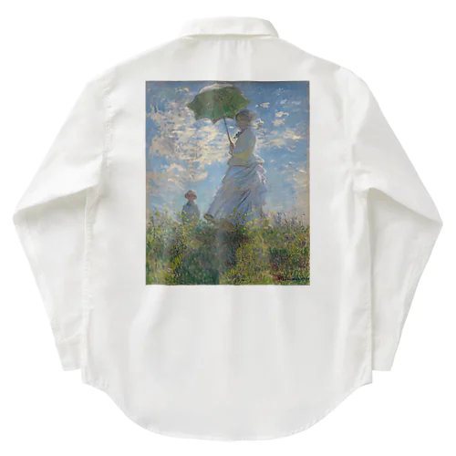 散歩、日傘をさす女性 / Woman with a Parasol - Madame Monet and Her Son ワークシャツ