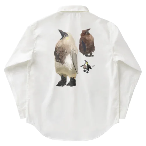 換毛期のペンギンたち ワークシャツ