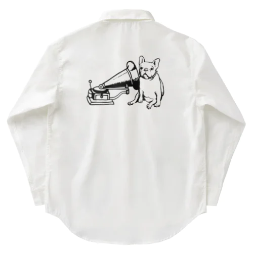 ご主人の声を聞く犬 Work Shirt