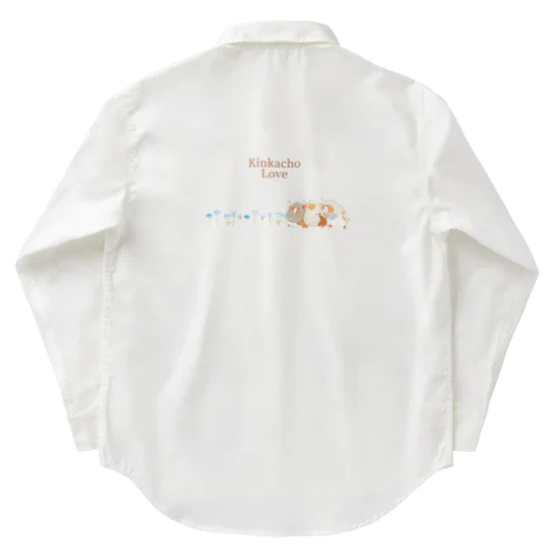 キンカチョウのネモフィラデザイン Work Shirt