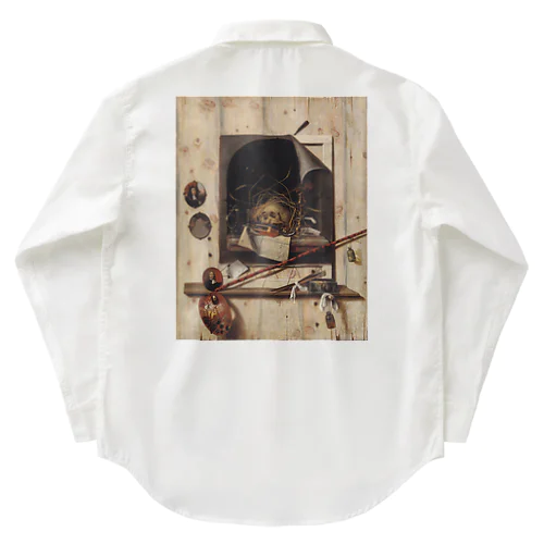 ヴァニタス画のあるアトリエの壁 / Trompe l'oeil with Studio Wall and Vanitas Still Life Work Shirt