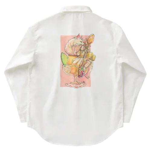 プリンアラモード back print Work Shirt