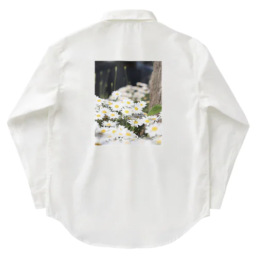 White Flowers Work Shirt