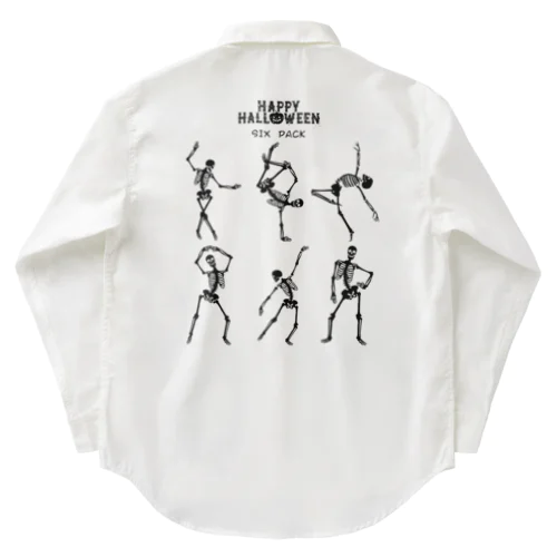 ガイコツ6人組ハロウィン Work Shirt