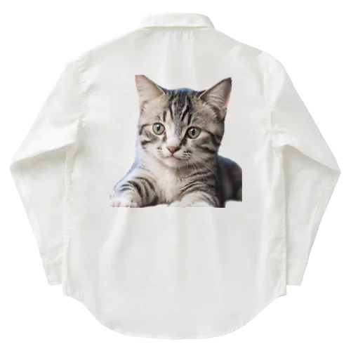 幸運を呼ぶ可愛いネコちゃん ワークシャツ