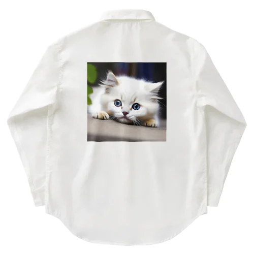猫の安らぎ ワークシャツ