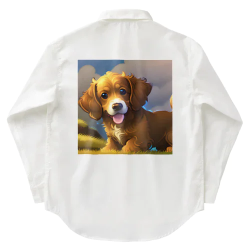 かわいい犬のイラストグッズ ワークシャツ