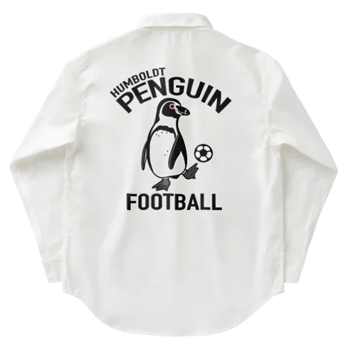 ペンギン・サッカー・PENGIN・イラスト・デザイン・Tシャツ・アニマル・フンボルトペンギン・スポーツ・動物・アイテム・グッズ・FOOTBALL ワークシャツ