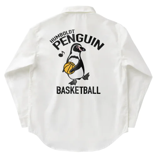 ペンギン・バスケットボール・PENGIN・イラスト・デザイン・Tシャツ・アニマル・フンボルトペンギン・スポーツ・動物・アイテム・グッズ・BASKETBALL Work Shirt
