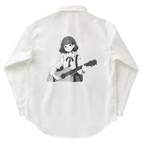 ギターを弾く女の子 Work Shirt