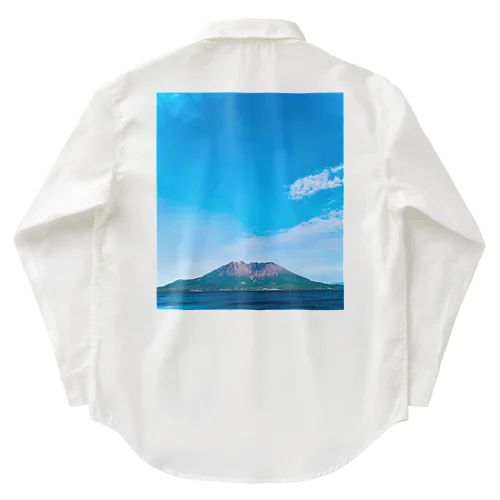 青空の桜島 Work Shirt