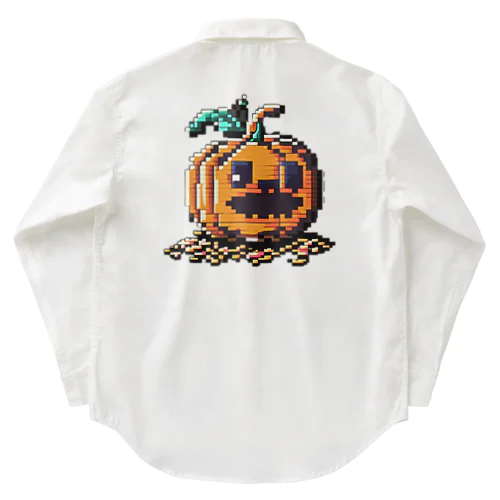 ドット絵のハロウィンかぼちゃのおばけ Work Shirt