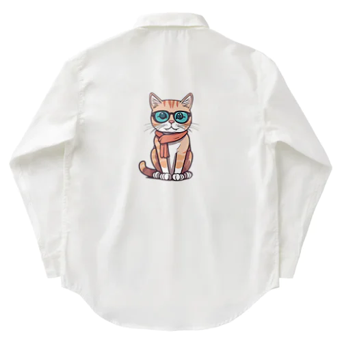 メガネ猫∥ ワークシャツ