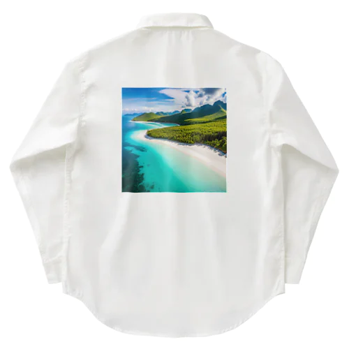 空からの楽園、透明な海グッズ ワークシャツ