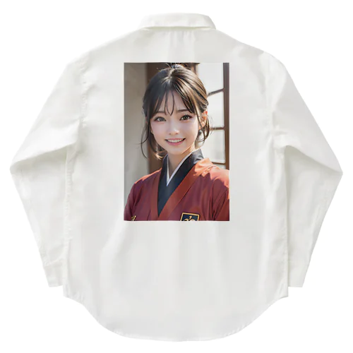 優しく微笑む町娘 Work Shirt