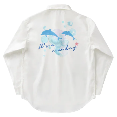 イルカの親子 Work Shirt
