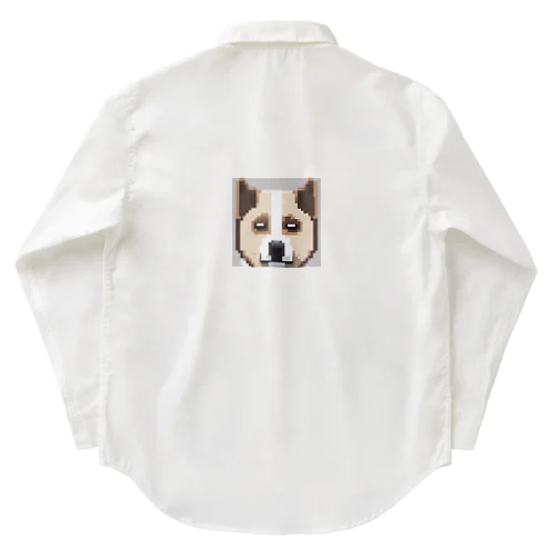 ピクセルアートのかわいい秋田犬 ワークシャツ