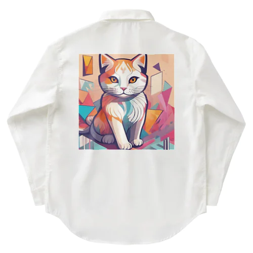 額に模様のある猫 Work Shirt