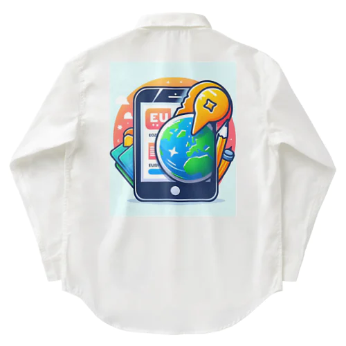 スマホとユニークなキャラクター Work Shirt