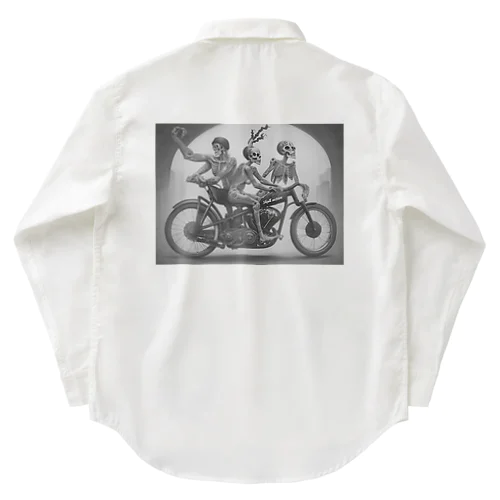 ドクロとバイク Work Shirt