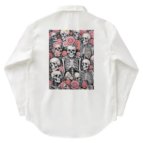 薔薇とドクロ Work Shirt