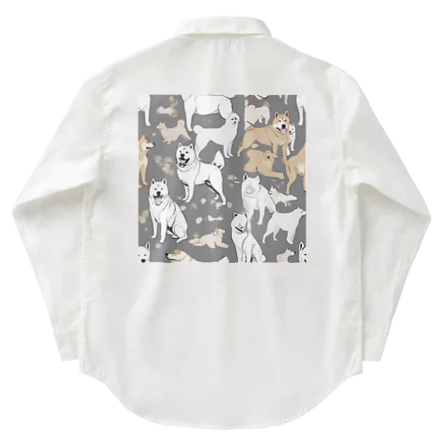 秋田犬３ Work Shirt