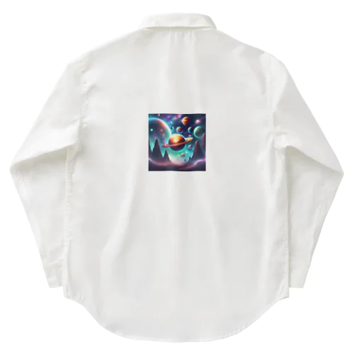 宇宙に浮かぶ惑星 Work Shirt