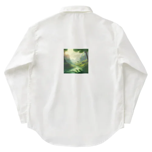  幻想の森 グリーンウンダー アートプリント Work Shirt